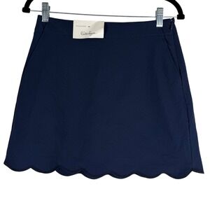 NEW Walter Hagen Scallop Skort Golf Athletic‎ Moisture Wicking Navy Blue Size 2